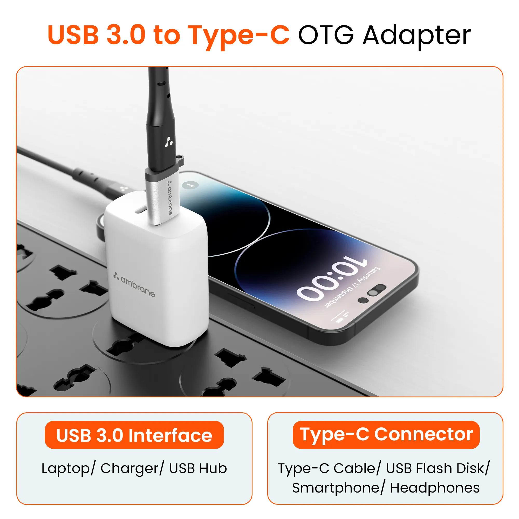 USB 3.0 to Type-C OTG Adapter - Image 3